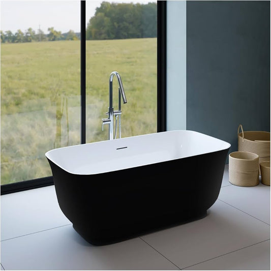 Quattro Freestanding Black Tub 1630x720mm