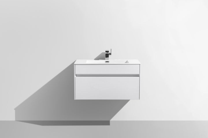 GIO Simplicity 800mm Wall Hung Basin & Vanity Unit – White