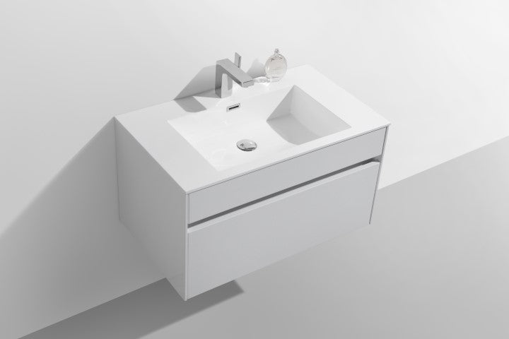 GIO Simplicity 800mm Wall Hung Basin & Vanity Unit – White