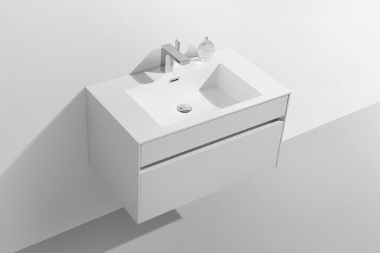 GIO Simplicity 800mm Wall Hung Basin & Vanity Unit – White