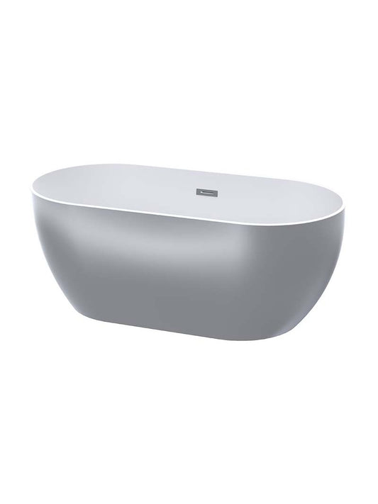 Silhouette Freestanding Silver Tub 1580x800mm (ex bath waste)