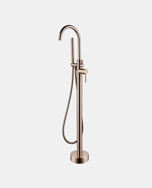 Freestanding Bath Mixer Round Rose Gold