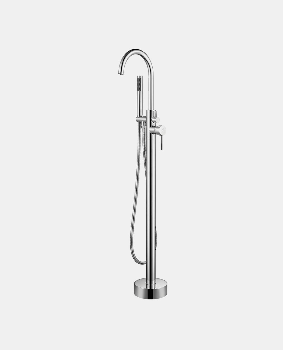 Freestanding Bath Mixer Round Chrome