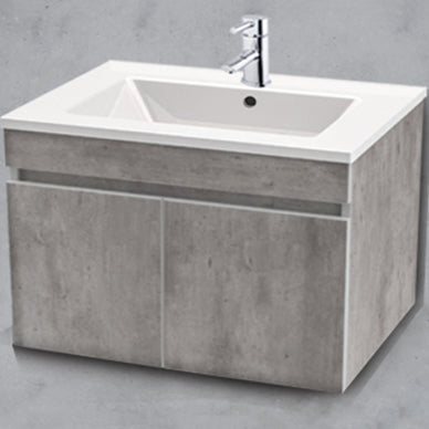 600 Lana Wall Hung Grey Bathroom Cabinet Incl Basin