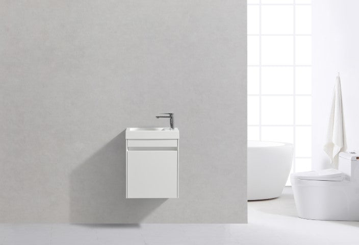 GIO Simplicity 460mm Wall Hung Basin & Vanity Unit – White