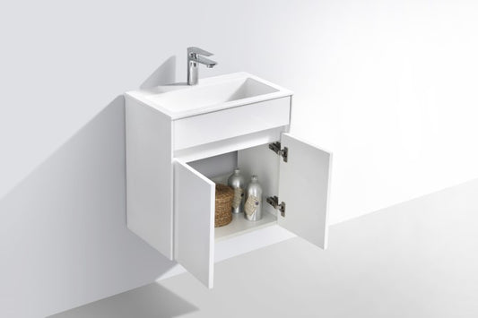 GIO Simplicity 550mm Wall Hung Basin & Vanity Unit – White