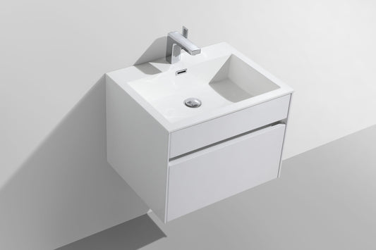GIO Simplicity 600mm Wall Hung Basin & Vanity Unit – White
