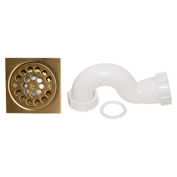 Blutide Square Shower Trap 100mm x 100mm – Brushed Brass
