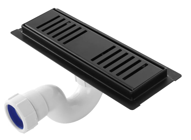 GIO 250mm Shower Channel with Slotted Grid – Matt Black