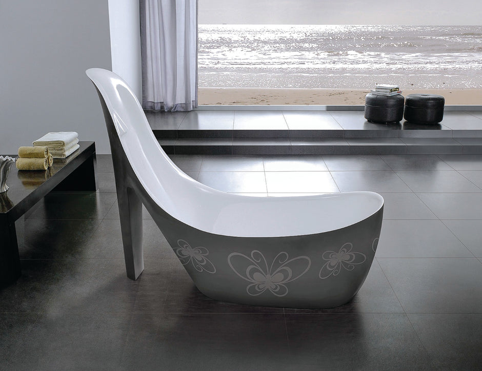 Stiletto Butterfly Grey Freestanding Bath 2000x800x1550mm