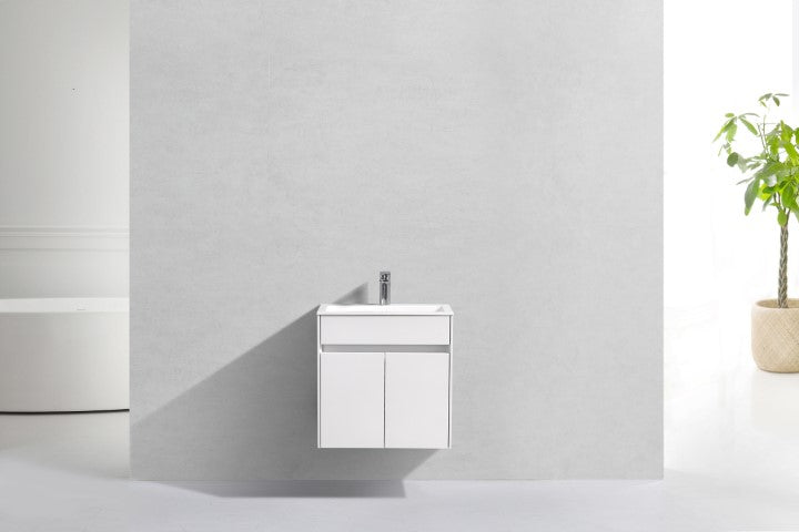 GIO Simplicity 550mm Wall Hung Basin & Vanity Unit – White