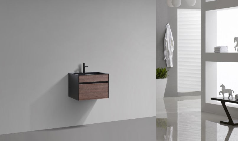 GIO Simplicity 600mm Wall Hung Vanity with Charcoal Basin