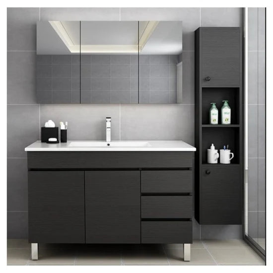 900 Dawn Floorstanding Black Bathroom Cabinet Incl Basin