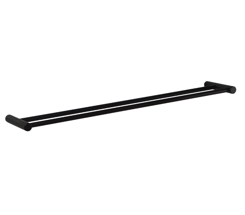 Double Towel Rails 600mm Black