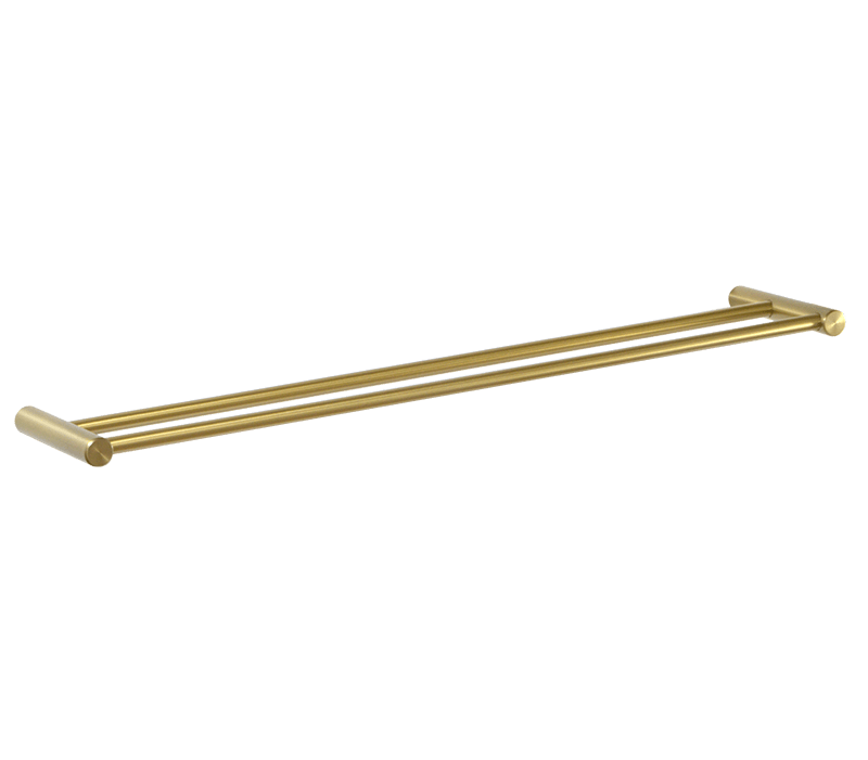Double Towel Rails 600mm Brass