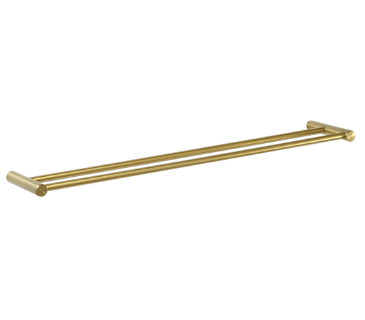 Double Towel Rails 600mm Brass