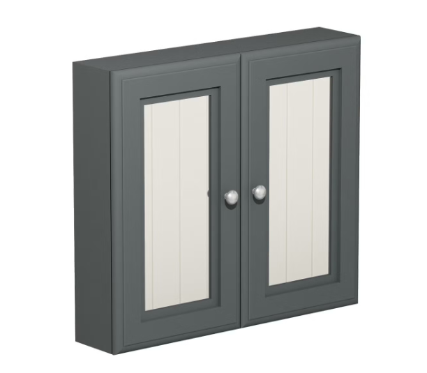 Double Mirror Cabinet Grey
