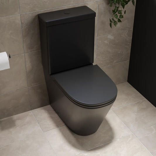 Round Black Matt Toilet (0655MB)