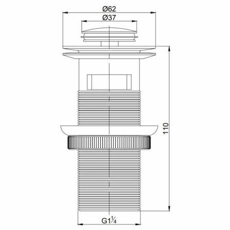 GIO Slotted Basin Waste 32mm – Stainless Steel