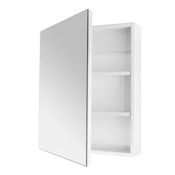 Single Mirror Bathroom Cabinet - White