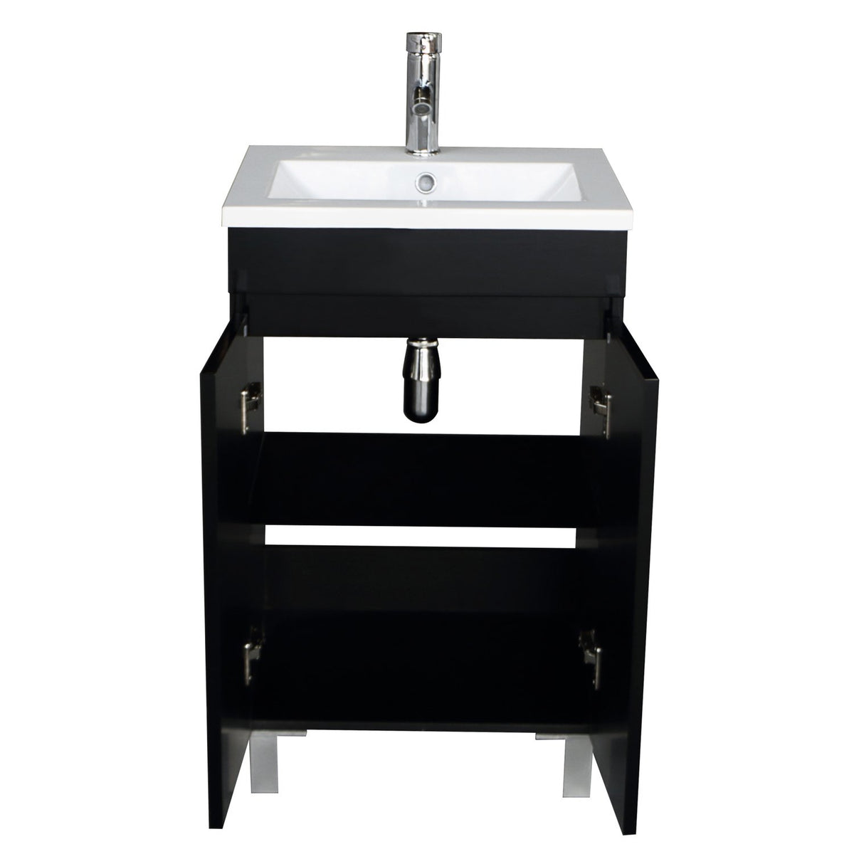 500 Perla Floor Standing Black Bathroom Cabinet Incl Basin