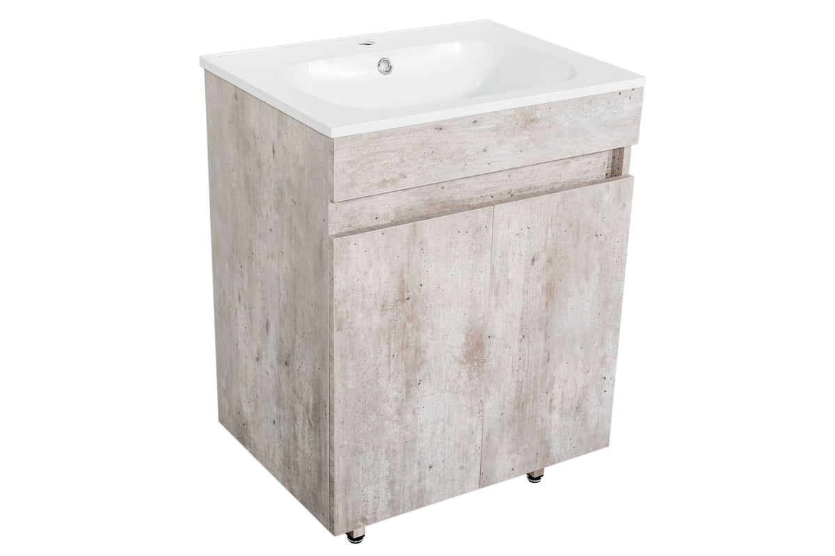 500 Perla Floor Standing Grey Bathroom Cabinet Incl Basin