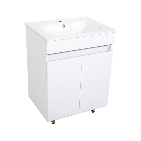 500 Perla Floor Standing White Bathroom Cabinet Incl Basin