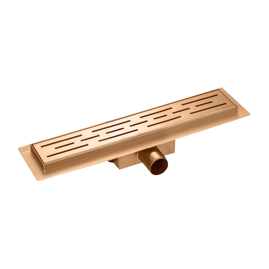 Blu-Motion 500mm Shower Channel with Slotted Grid – Brushed Brass